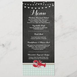 Convite Cardápio Recepção de Casamento Lagosta Boil Carang