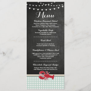 Convite Cardápio Recepção de Casamento Lagosta Boil Carang