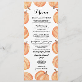 Convite Cardápio Recepção de Casamento Rústico Abóbora de