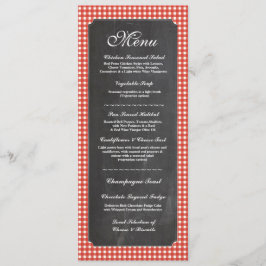 Convite Cardápio Recepção de Casamento Rústico Giz Vermelh