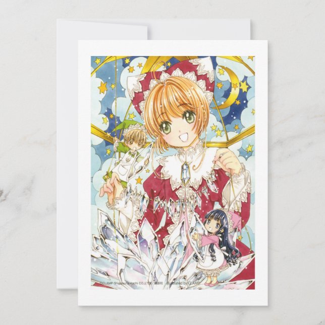 Convite Cardcaptor Sakura Sakura Kinomoto, Tomoyo e Syao (Frente)