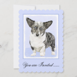 Convite Cardigan Welsh Corgi - Pintura Original para Cacho