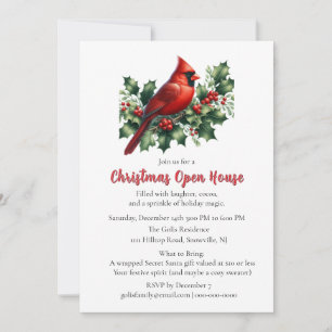 Convite Cardinal Vermelho com Casa Aberta de Natal de Azev
