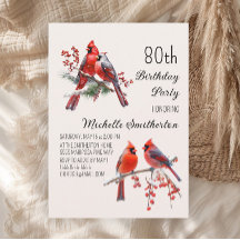 Cardinals Snow Winter Birds 80 Birthday