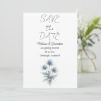 Cardo Azul Floral Escocesa Elegante Casamento