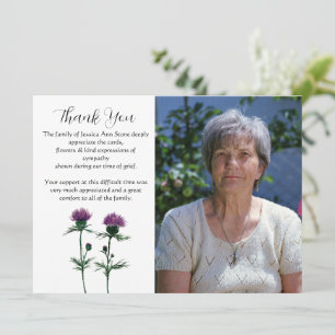 Convite Cardo Floral Funeral Morte Obrigado