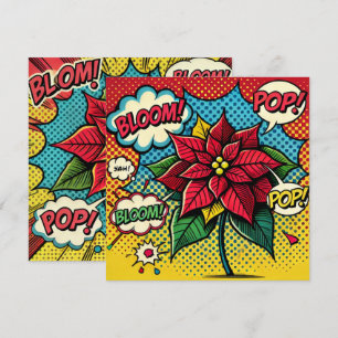 Convite Carimbo de Pop de Arte Imprimível Poinsettia