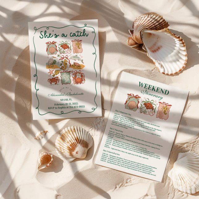 Convite Carimbos e Arcos costeiros Celebração "Ela é uma C (Criador carregado)