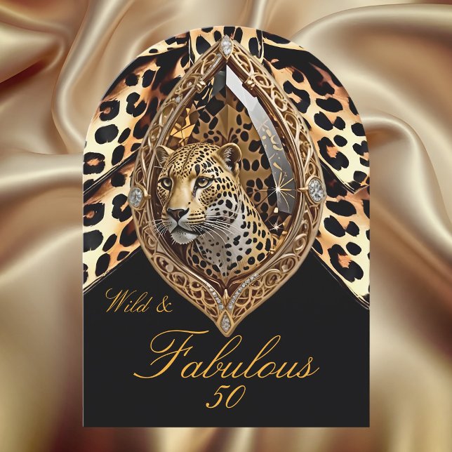 Convite Carinha-Leopardo Selvagem Fabulosa 50 Joias do Arc (Criador carregado)
