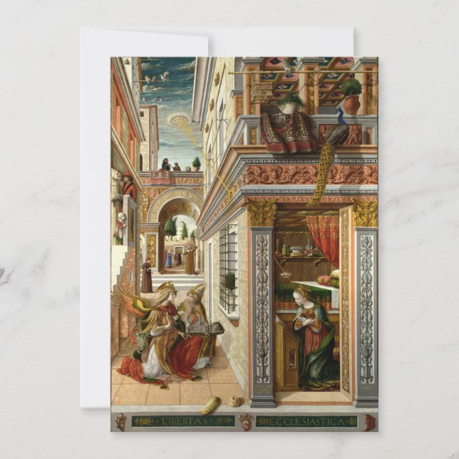 Convite Carlo Crivelli - A anunciação, com o Santo Emid (Frente)