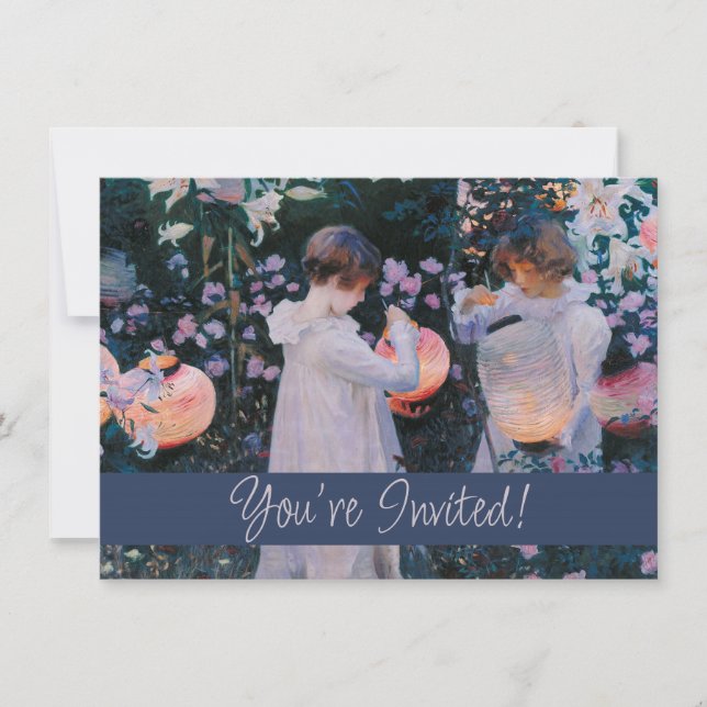 Convite Carnação Lily Lily Rosa John Singer Sarger Art (Frente)