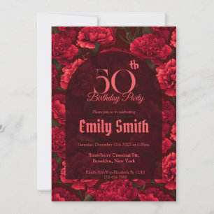 Convite Carnation Personalizado Tema de Aniversário Person