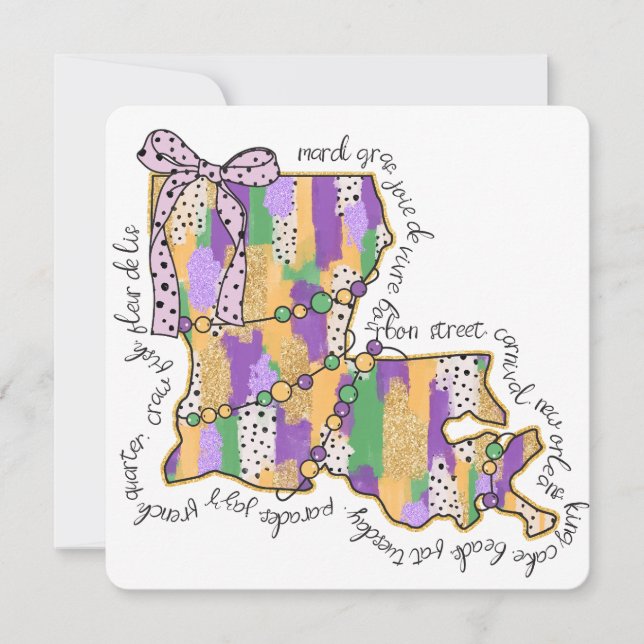 Convite Carnaval da Rua Bourbon, Mardi Luisiana (Frente)