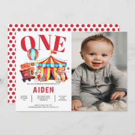 Convite Carnaval de 1 rua do Grande Circo Foto de Aniversá