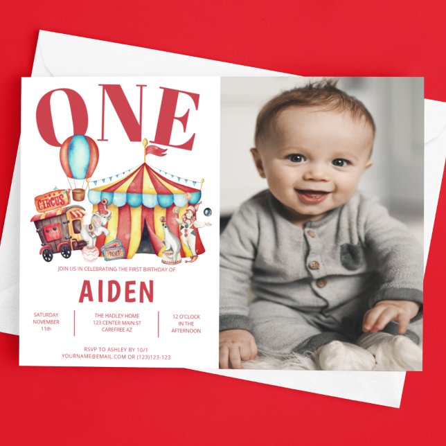 Convite Carnaval de 1 rua do Grande Circo Foto de Aniversá (Criador carregado)