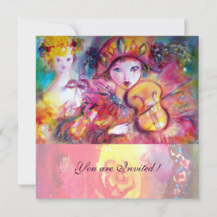 Convite Carnaval de ARLECCHINO E de COLOMBINA /Venetian