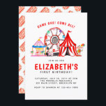 Convite Carnaval de Carnaval Tent ClowShow Kid Aniversário<br><div class="desc">Festival de Carnaval de Circo Moderno Mostra Convite de Aniversário para Crianças</div>