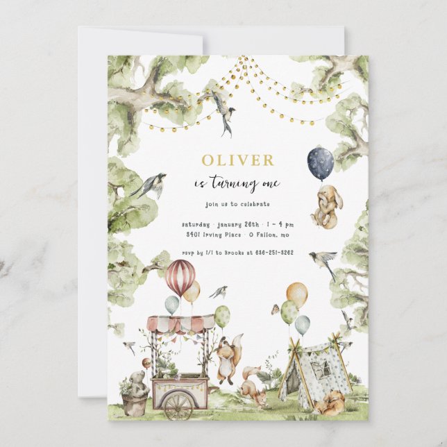 Convite Carnaval de Circo | Festa de aniversário florestal (Frente)