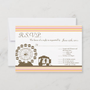 Convite Carnaval de placa de resposta R.S.V.P 3.5x5