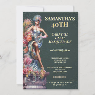 Convite Carnaval Mascarada 40º Aniversário