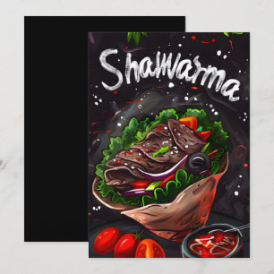 Convite Carne de Bovino do Médio Oriente Shawarma ش و ر م 