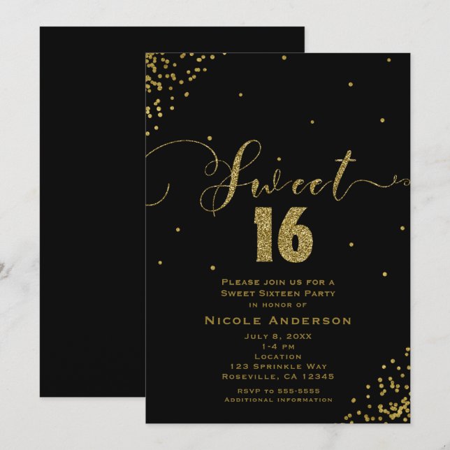 Convite CARNES DE 16 Aniversário Dezesseis Cantos de Confe (Frente/Verso)