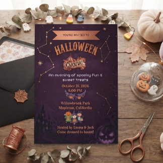 Convite Carnival After Dark Fright & Delight Halloween