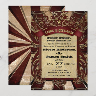 Convite Carnival Circense Vintage Elegante Casamento Showt