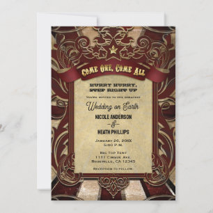 Convite Carnival Circense Vintage Elegante Casamento Showt