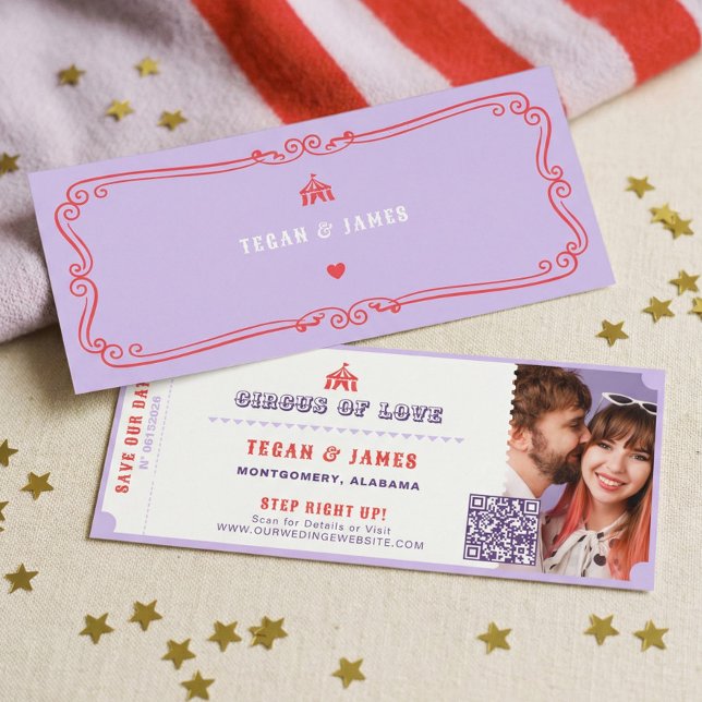 Convite Carnival Circus Amusement Park Save The Date Photo (Carnival Circus Amusement Park Save The Date Photo Invitation)