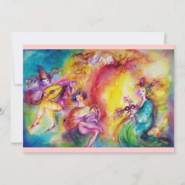 Convite CARNIVAL QUEIMANDO,Convite para Baile de Máscaras  (Frente)