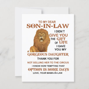 Convite Caro Filho-Em-Direito, Eu Lhe Dei Minha Filha Gord