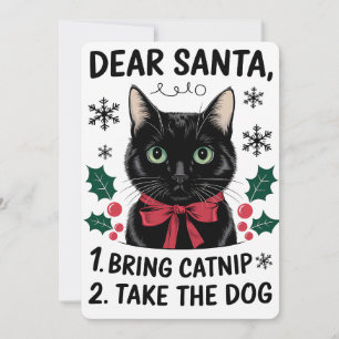 Convite Caro Papai Noel Traga Catnip Leve o Cão Natal