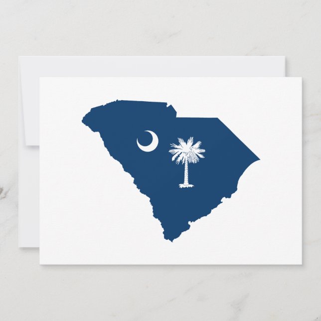 Convite Carolina do Sul em Azul e Branco (Frente)