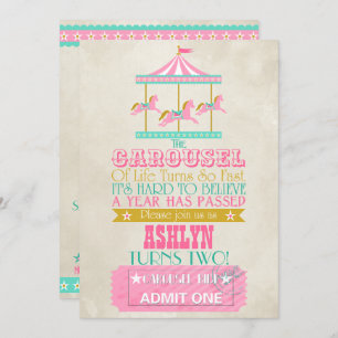 Convite Carousel Birthday