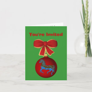 Convite Carousel Horse Christmas Holiday Party Invitation