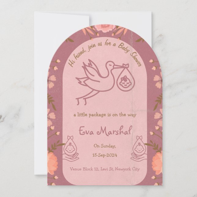 Convite Carregando de Tempestade Chá de fraldas (Frente)