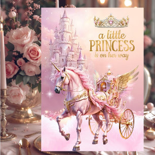 Convite Carrinho de Bebê Chuveiro de Bebê Princesa Rosa Do