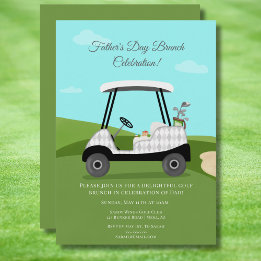 Convite Carrinho de Golfe com Panquecas Brunch do Dia dos
