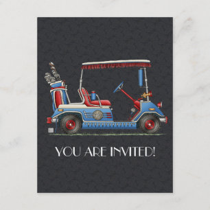 Convite Carrinho de Golfe Fofo