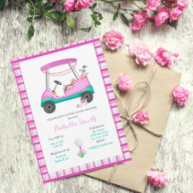 Carrinho de Golfe Rosa Com Suprimentos para Bebê C