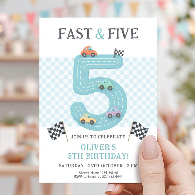 Convite Carro de Aniversário Pastel Fast Five (Criador carregado)