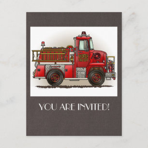 Convite Carro de bombeiros voluntário