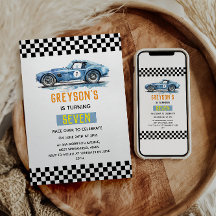 Carro de Corrida Azul Legal dos Meninos Aniversári