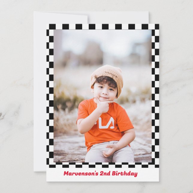 Convite Carro de corrida Festa de segundo aniversário de d (Frente)