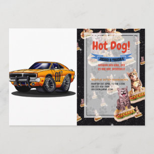 Convite Carro    de músculo laranja clássico - Escolher 