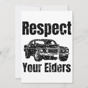 Convite Carro Engraçado - Respeite os Anciãos Clássico Vin