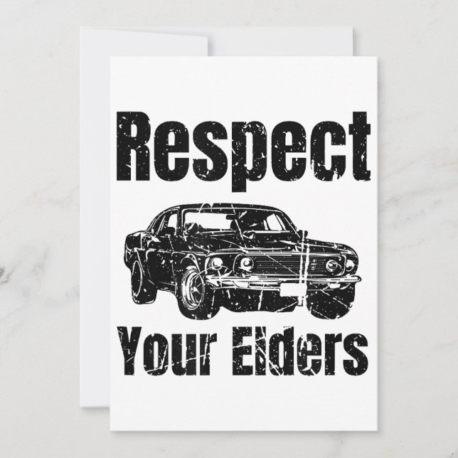 Convite Carro Engraçado - Respeite os Anciãos Clássico Vin (Frente)