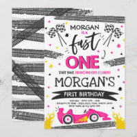 Carro Race Rosa Pink De Um primeiro aniversario Rá