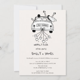 Convite Carro Recém-Casados Recepção de Casamento 